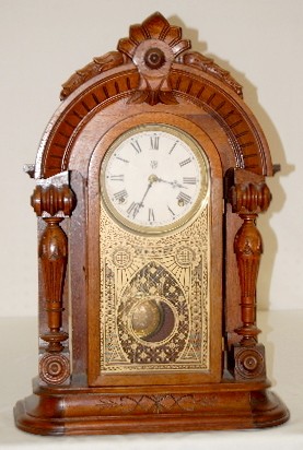 Waterbury Walnut T &amp; S Parlor Clock — Antique Clocks Price Guide