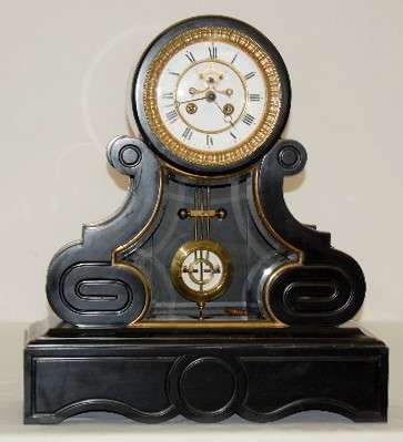 French "Horlocerie, Paris" Slate Mantel Clock — Antique Clocks Price Guide