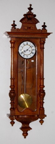 2 Weight Carved Walnut Vienna Regulator Clock — Antique Clocks Price Guide