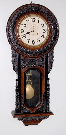 Japanese Carved Wall Regulator Clock — Antique Clocks Price Guide