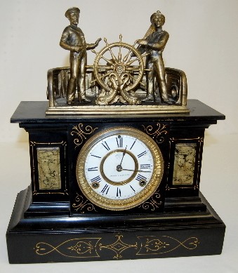 Ansonia Helmsman Iron Case Animated Clock — Antique Clocks Price Guide