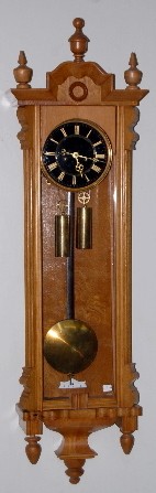 Gustav Becker 2 Wt. Oak Black Dial Vienna Clock — Antique Clocks Price Guide