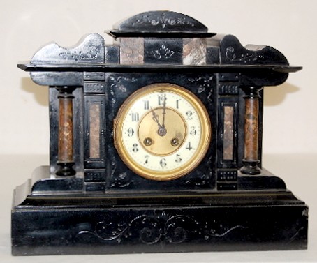 A.D. Mougin Slate &amp; Marble Mantel Clock — Antique Clocks Price Guide