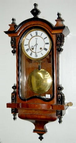 Mahogany Ebonized 2 Wt. Mini Vienna Regulator Clock — Antique Clocks Price Guide