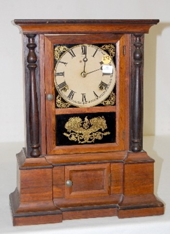 Atkins Walnut &amp; Ebonized Shelf Clock — Antique Clocks Price Guide