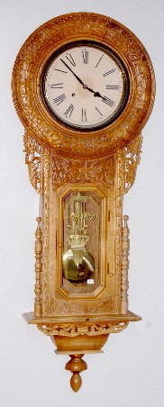 Oak Carved Japanese Wall Regulator "A" — Antique Clocks Price Guide