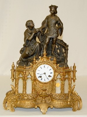 French Double Statue Clock, Signed S. Samuel — Antique Clocks Price Guide