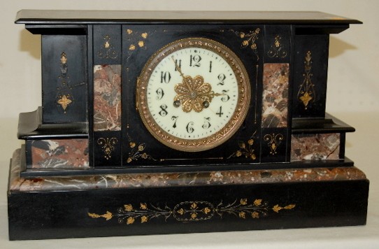 Japy Freres Slate and Marble Mantel Clock — Antique Clocks Price Guide