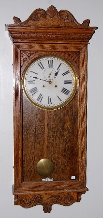 Oak Regulator No. 5 Clock w/E.N. Welch Movement — Antique Clocks Price Guide