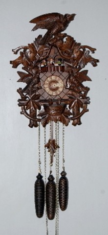 Black Forest Carved Bird &amp; Nest Cuckoo Clock — Antique Clocks Price Guide