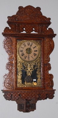 Sessions Oak T &amp; S Wall Clock with Pendulum &amp; Key — Antique Clocks Price Guide