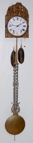 French Mobier Wall Clock with Lyre Pendulum — Antique Clocks Price Guide