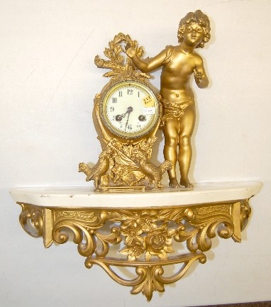 Japy Freres Boy and Chickens Statue Clock — Antique Clocks Price Guide