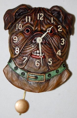 Bulldog Head Pendulette Wall Clock — Antique Clocks Price Guide