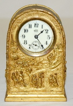 Jennings Bros. Drinking Scene Metal Novelty Clock — Antique Clocks Price Guide