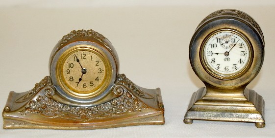 U.S.A. &amp; Jennings Bros. Metal Novelty Clocks — Antique Clocks Price Guide