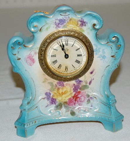 Ansonia Royal Bonn "Armor" Miniature China Clock — Antique Clocks Price Guide