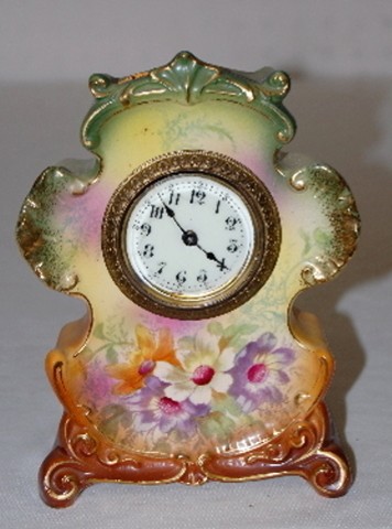 Ansonia Royal Bonn "Anchor" Miniature China Clock — Antique Clocks Price Guide