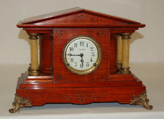 Seth Thomas Red Adamantine Mantel Clock — Antique Clocks Price Guide