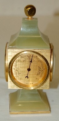 Green Onyx 4 Function Desk Clock, Swiss — Antique Clocks Price Guide