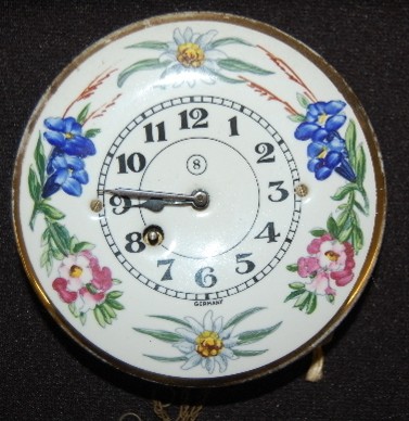 Germany Enamel Floral Pendulette Clock — Antique Clocks Price Guide