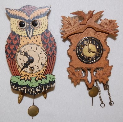 Germany Owl and Cuckoo Pendulette Clocks — Antique Clocks Price Guide