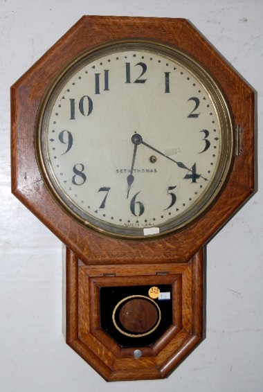 Seth Thomas Octagon Drop Schoolhouse Clock — Antique Clocks Price Guide