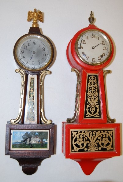 2 Miniature New Haven Key Wind Banjo Clocks — Antique Clocks Price Guide
