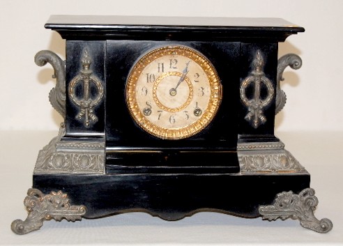 Ansonia "Cambridge" Enameled Iron Mantel Clock — Antique Clocks Price Guide