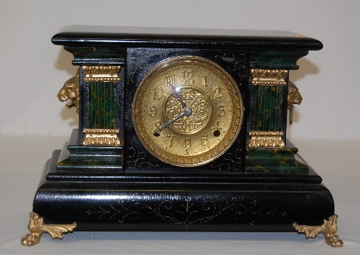 Enameled Wood Mantel Clock — Antique Clocks Price Guide
