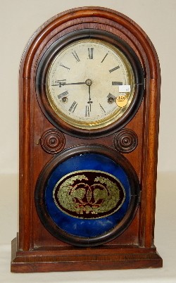 Mahogany Round Top Shelf Clock — Antique Clocks Price Guide