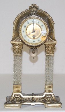 French Crystal Palace Pillar Shelf Clock — Antique Clocks Price Guide