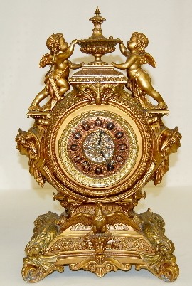 Ansonia "Lydia" T &amp; S Iron Case Clock — Antique Clocks Price Guide