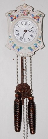 Waterbury Hanging China Front Floral Wall Clock — Antique Clocks Price Guide