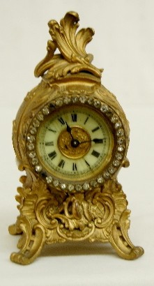 Ansonia Metal and Rhinestone Novelty Clock — Antique Clocks Price Guide