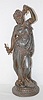 Metal Clock Statue; Woman with Fruit