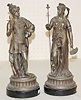 Pair of Ansonia "Grecians" Figural Clock Statues
