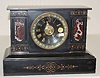 Japy Freres Slate & Red Marble Mantel Case Clock