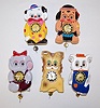5 MI-KEN Plastic Figural Pendulette Clocks