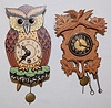 Germany Owl and Cuckoo Pendulette Clocks