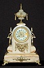 L. Marti & Cie White Onyx Mantel Clock No. 17