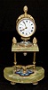 French Green Onyx & Champleve Shelf Clock