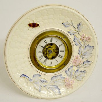 French Avalon Baby Faience Plate Clock — Antique Clocks Price Guide