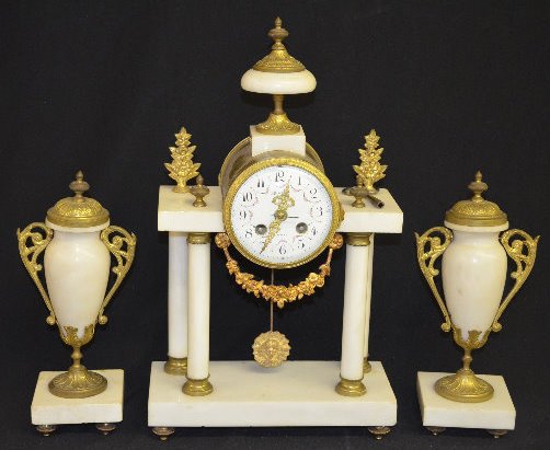 Vincenti 1855 3 Piece Clock Garniture Set — Antique Clocks Price Guide