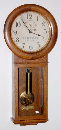 Oak Seth Thomas No. 2 Wall Clock w/PRR on Dial — Antique Clocks Price Guide
