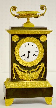 Bronze &amp; Gilt Silk String Clock, Pons 1827 — Antique Clocks Price Guide