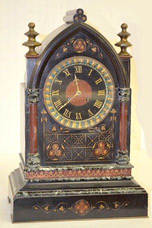 Ornate French Slate and Marble Mantel Clock, 1880 — Antique Clocks Price Guide