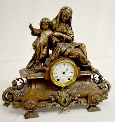Seth Thomas &amp; Sons Mantel Clock, Jesus and Mary — Antique Clocks Price Guide