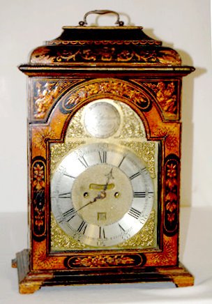 R. Bollard Japanned Fusee Bracket Clock, 18th C. — Antique Clocks Price Guide