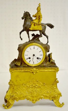 Pons Raingo Freres Clock, Bronze Warrior &amp; Horse — Antique Clocks Price Guide